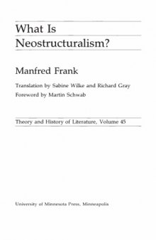 What Is Neostructuralism?