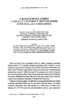 A Banach space admits a locally uniformly rotund norm if its dual is a Vasak space