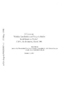 A course on Modular localization and algebraic approach to nonperturbative QFT