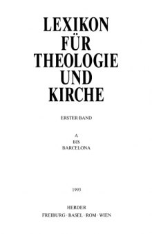 Lexikon für Theologie und Kirche (LThK3) - Band 1  