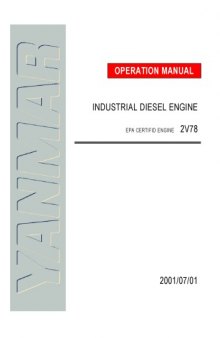 Yanmar 2V78 Industrial Diesal Engine Operation Manual