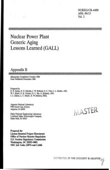 Nuclear Powerplant Generic Ageing Lessons Learned [Appendix B]