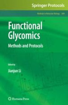 Functional Glycomics: Methods and Protocols