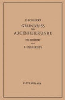 Grundriss der Augenheilkunde: Für Studierende