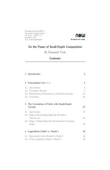 On the Power of Small-Depth Computation (Foundations and Trends in Theoretical Computer Science)