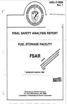 Fuel Storage Facility - Final Safety Report