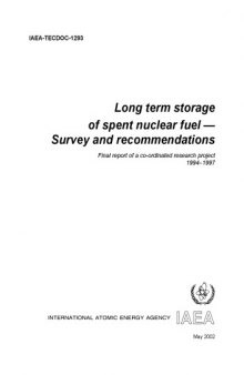Long-Term Storage of Spent Nuclear Fuel (IAEA TECDOC-1293)