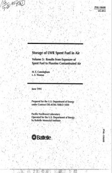 Storage of LWR Spent Fuel in Air - Vol 3