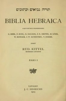 Biblia Hebraica, Pars I  