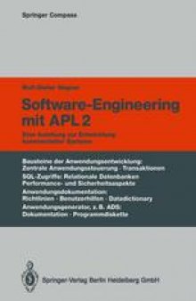 Software-Engineering mit APL2: Eine Anleitung zur Entwicklung kommerzieller Systeme