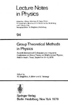 Group Theoretical Methods in Physics