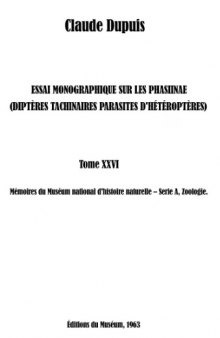 Essai monographique sur les Phasiinae