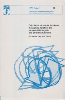Calculation of special functions: gamma function, exponential integrals, error-like functions