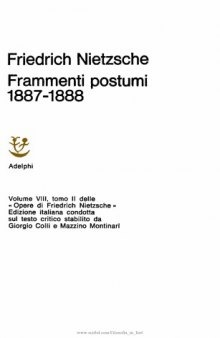 Opere. Frammenti postumi 1887-1888