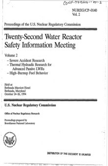 Water Reactor Safety Info Meeting Vol 2 [22nd, transactions]