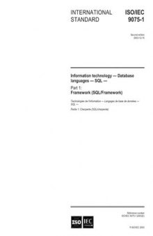 ISO IEC 9075-1:1999, Information technology - Database languages - SQL - Part 1: Framework (SQL Framework)