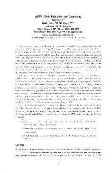 Relativity and Cosmology (U.Colorado lecture notes, web draft 2001)