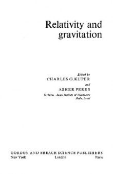 Relativity and gravitation: proc. Technion 1969
