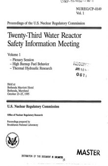 Water Reactor Safety Info Meeting Vol 1 [24th, Transactions]