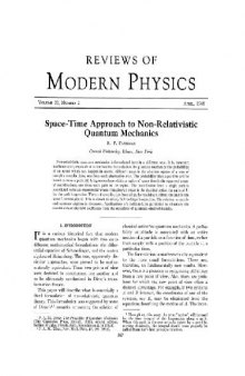 Space-time approach to non-relativistic quantum mechanics