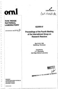 Intl Group on Research Reactors - 4th Meeting Proceedings