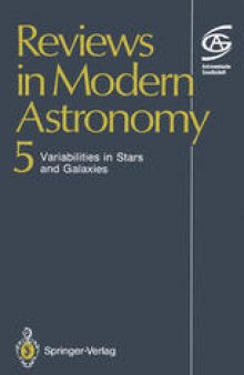Reviews in Modern Astronomy: Variabilities in Stars and Galaxies