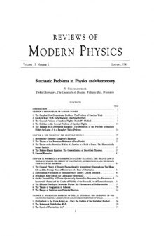 Reviews Of Modern Physics 15 1 Stochastic Problems in Physics and Astronomy