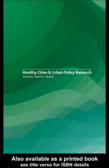 Healthy Cities and Urban Policy Research