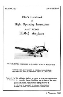 Pilots Handbook - NAVY TBM-3 Airplane [AN 01-190EB-1]