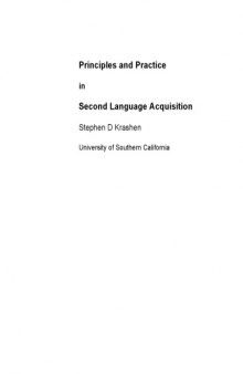 Principles and Practice in Second Language Acquisition (Language Teaching Methodology)