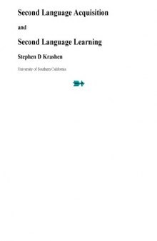 Second Language Acquisition and Second Language Learning (Language Teaching Methodology Series)