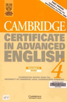 CERTIFICATE IN ADVANCED ENGLISH Teachers book