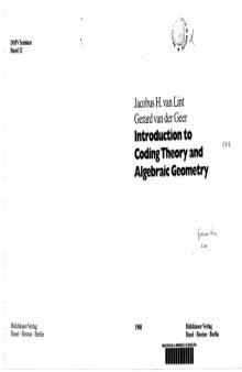 Introduction to Coding Theory and Algebraic Geometry