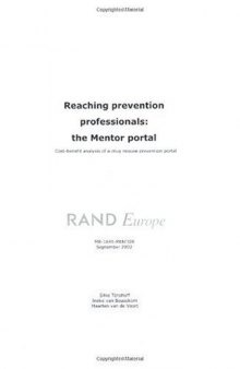 Reaching Prevention Professionals : The Mentor Portal---Cost-Benefit Analysis of a Drug Misuse Prevention Portal
