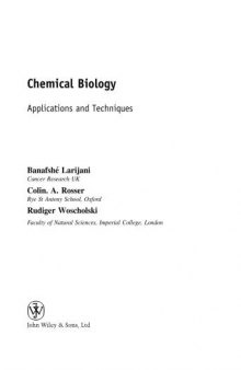 Chemical Biology: Techniques and Applications