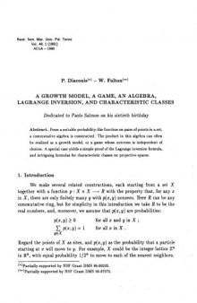 A growth model, a game, an algebra, Lagrange inversion, and characteristic classes