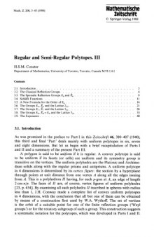 Regular and semi-regular polytopes