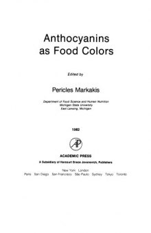 Anthocyanins As Food Colors