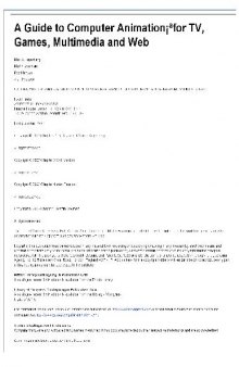 Guide to Computer Animation: for tv, games, multimedia and web