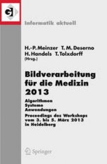 Bildverarbeitung für die Medizin 2013: Algorithmen - Systeme - Anwendungen. Proceedings des Workshops vom 3. bis 5. März 2013 in Heidelberg