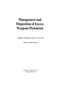 Management and disposition and excess weapons plutonium421