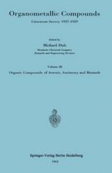 Organometallic Compounds: Literature Survey 1937–1959