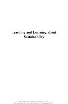 Teaching and learning about sustainability