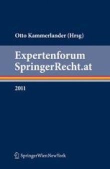 Expertenforum SpringerRecht.at: 2011