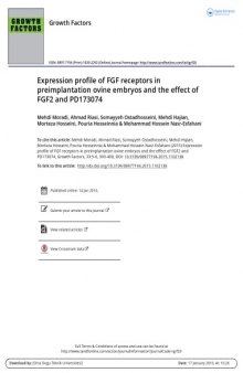 Expression profile of FGF receptors in preimplantation ovine embryos and the effect of FGF2 and PD173074