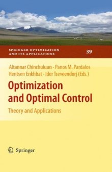 Optimization and Optimal Control: Theory and Applications 