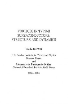 Vortices in type II superconductors. Isotropic superconductors