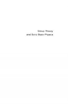 Group Theory and Solid State Physics