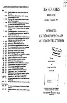 Methodes en theorie des champs =: Methods in field theory