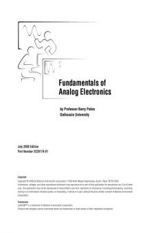 Fundamentals of Analog Electronics